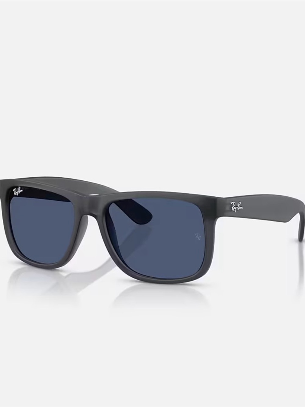 Ray-Ban Men’s Grey Frame Sunglasses with Blue Lenses